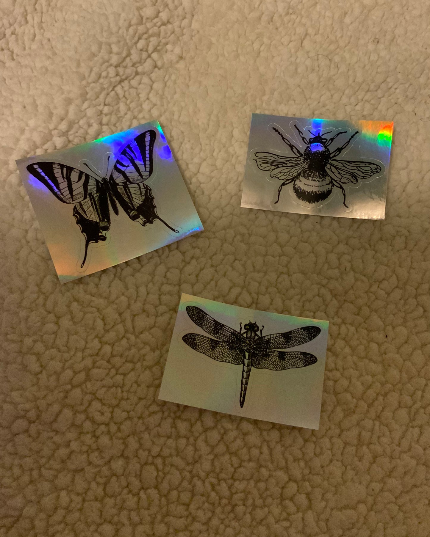 Holographic Bee Stickers